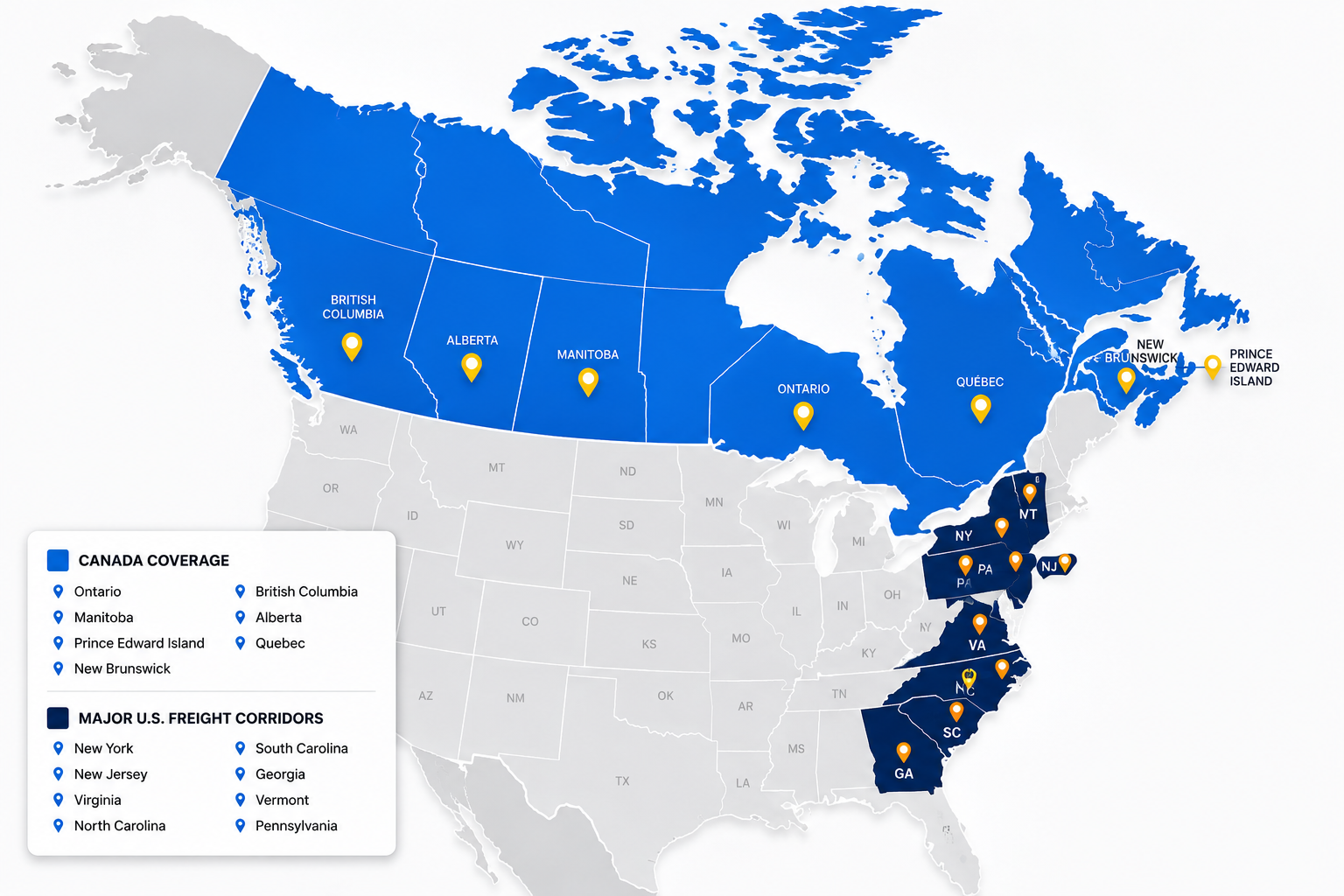 Orbit Motor Carriers Coverage Map